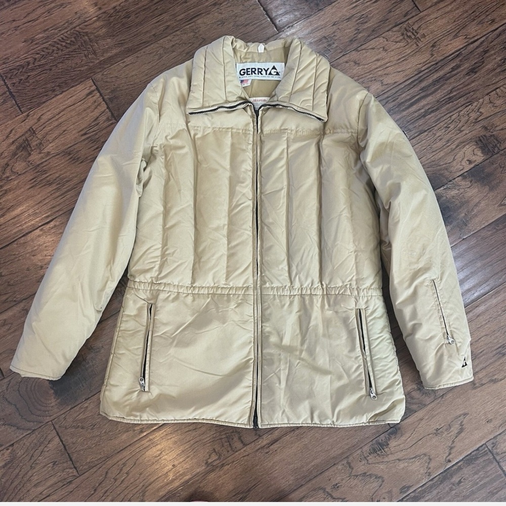 VTG 60’s Gerry Men’s 44” Chest Medium Down Puffer Jacket Coat Parka Tan USA